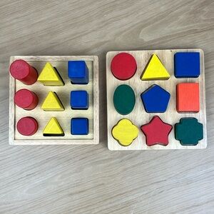 Set of 2 Plan Toys Form Board & Plan Toys Shape Fitter